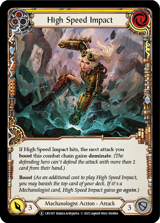 High Speed Impact (Yellow) (Rainbow Foil) [U-CRU107-RF] Unlimited Rainbow Foil