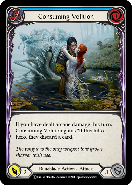 Consuming Volition (Blue) (Rainbow Foil) [U-CRU150-RF] Unlimited Rainbow Foil