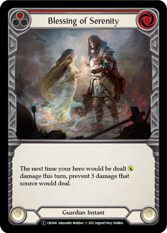 Blessing of Serenity (Red) (Rainbow Foil) [U-CRU041-RF] Unlimited Rainbow Foil