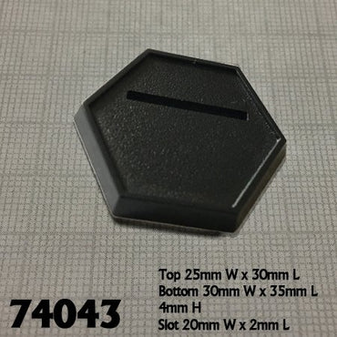 1 Inch Black Slotted Hex Gaming Base (20)