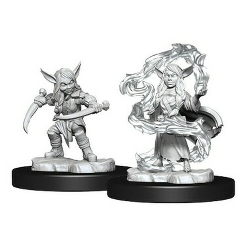 Critical Role Unpainted Miniatures: Goblin Sorceror and Rogue Female