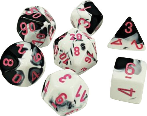 Lab Dice 4 Gemini: Poly Black-White/pink (7)