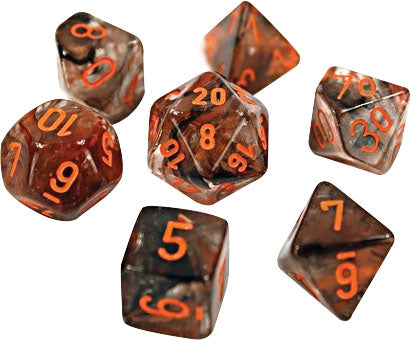 Lab Dice 4 Nebula: Poly Copper Matrix/orange Luminary (7)