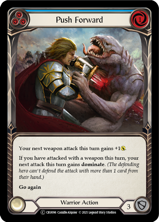 Push Forward (Blue) (Rainbow Foil) [U-CRU096-RF] Unlimited Rainbow Foil