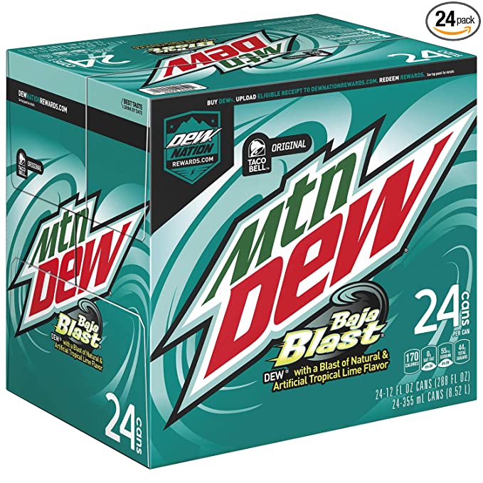 Mountain Dew: Baja Blast 36 can (12 oz) Case