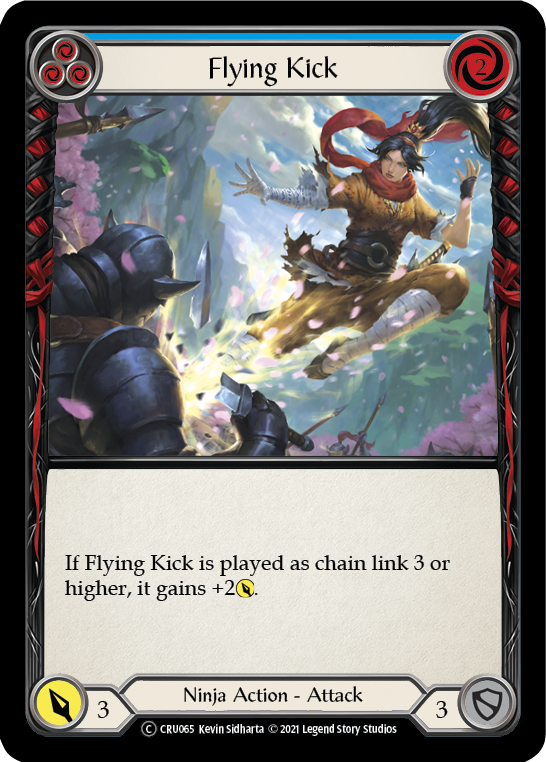 Flying Kick (Blue) (Rainbow Foil) [U-CRU065-RF] Unlimited Rainbow Foil