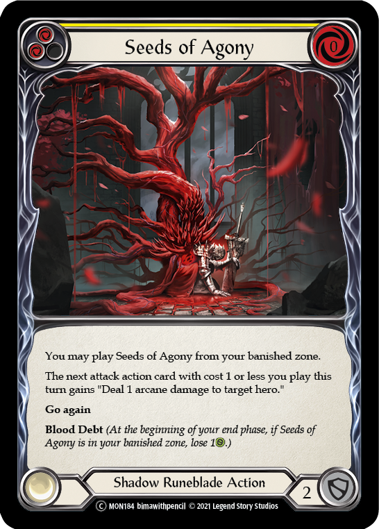 Seeds of Agony (Yellow) (Rainbow Foil) [U-MON184-RF] Unlimited Rainbow Foil