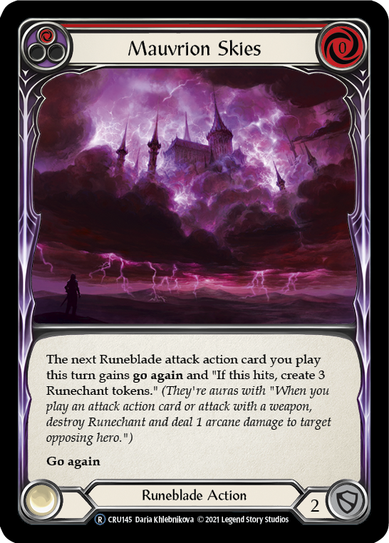 Mauvrion Skies (Red) (Rainbow Foil) [U-CRU145-RF] Unlimited Rainbow Foil