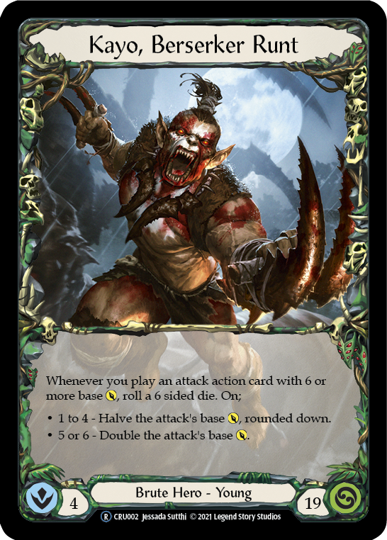 Kayo, Berserker Runt (Rainbow Foil) [U-CRU002-RF] Unlimited Rainbow Foil