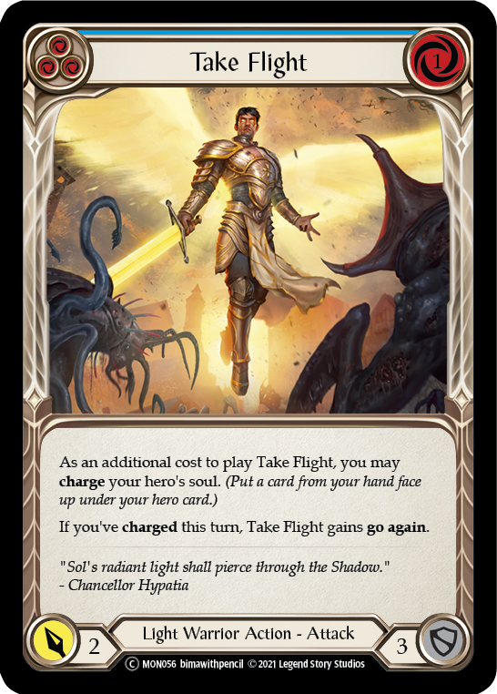 Take Flight (Blue) (Rainbow Foil) [U-MON056-RF] Unlimited Rainbow Foil