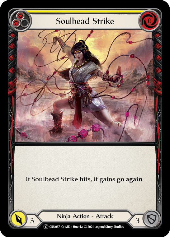 Soulbead Strike (Yellow) (Rainbow Foil) [U-CRU067-RF] Unlimited Rainbow Foil