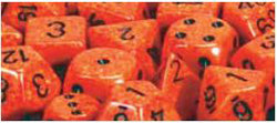 7CT SPECKLED POLY FIRE DICE SET