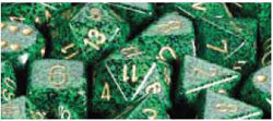 7CT SPECKLED POLY GOLDEN RECON DICE SET