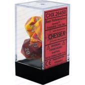 Gemini Red-Yellow/Silver Polyhedral 7-Die Set