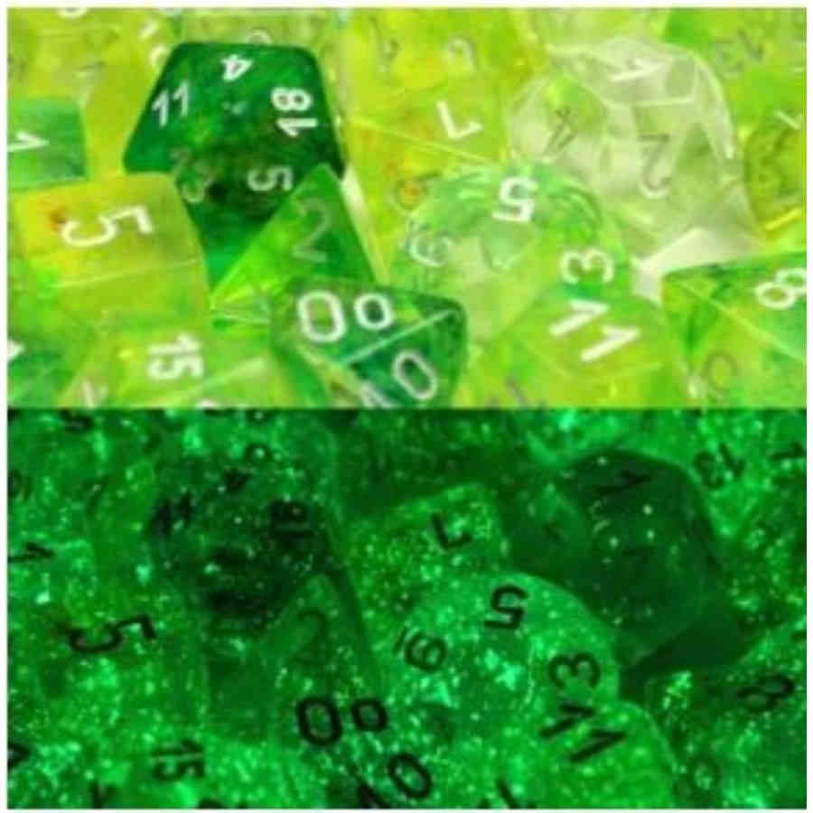 7CT LAB DICE NEBULA POLY SET, SPRING/WHITE