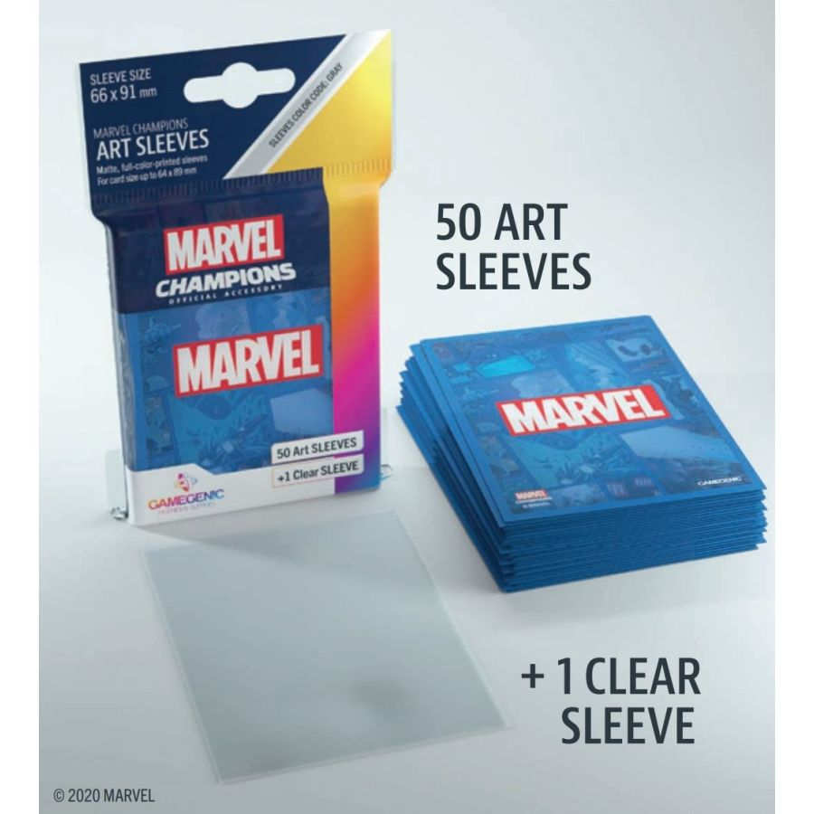 GAMEGENIC: MARVEL CHAMPIONS ART SLEEVES: MARVEL BLUE (51CT)