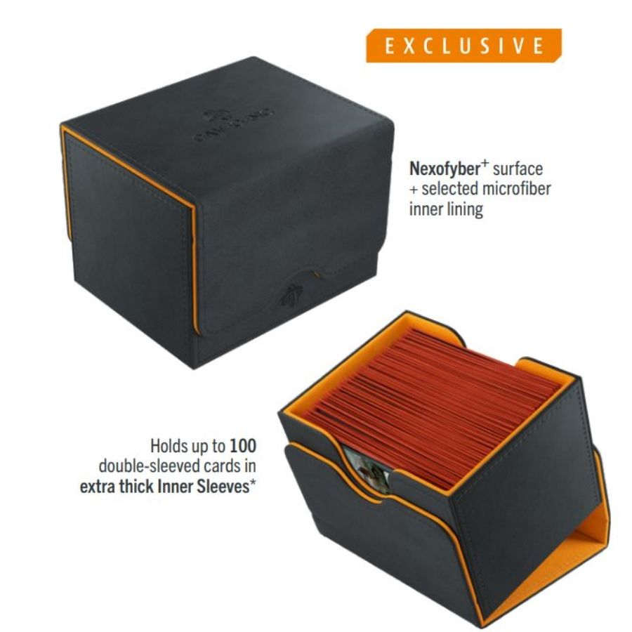 GAMEGENIC: SIDEKICK 100+ XL DECK BOX (BLACK/ORANGE)
