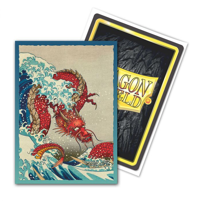 Dragon Shields: (100) Brushed Art Sleeves - Great Wave