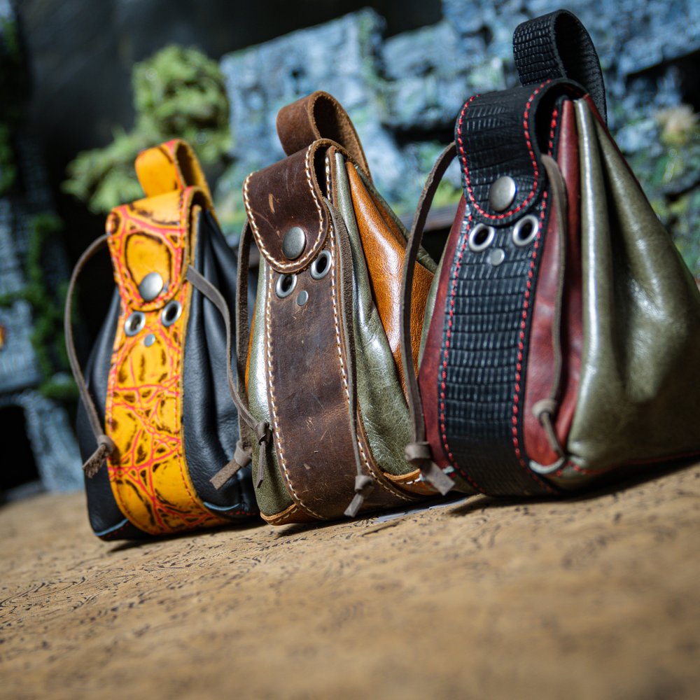 Grimbeard: Square Leather Dice Bag