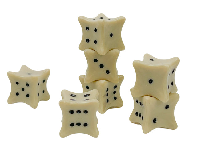 Bone Dice 18mm d6 Ivory/black.