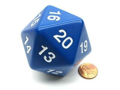 55mm Jumbo d20 Opaque Blue w/white countdown die