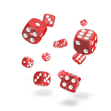 OAKIE DOAKIE DICE: D6 12MM MARBLE - RED (36CT)