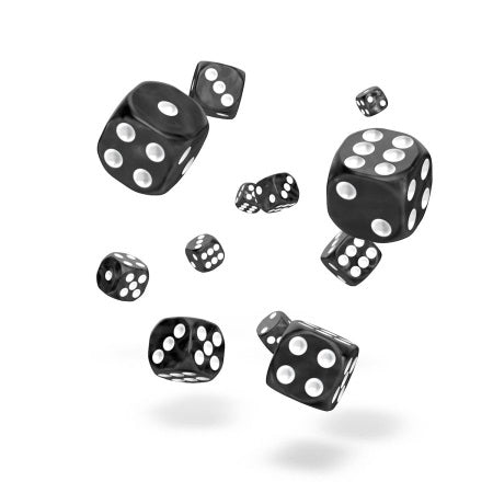 OAKIE DOAKIE DICE: D6 12MM MARBLE - BLACK (36CT)