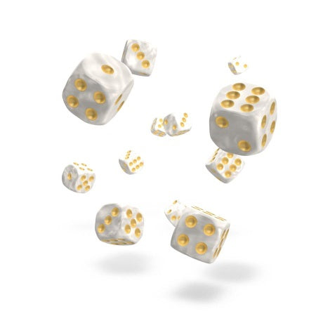 OAKIE DOAKIE DICE: D6 12MM MARBLE - WHITE (36CT)