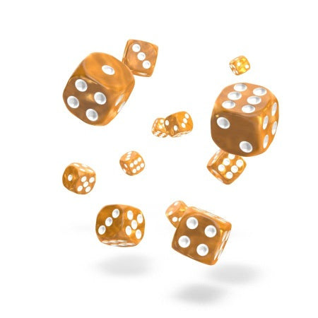 OAKIE DOAKIE DICE: D6 12MM MARBLE - ORANGE (36CT)