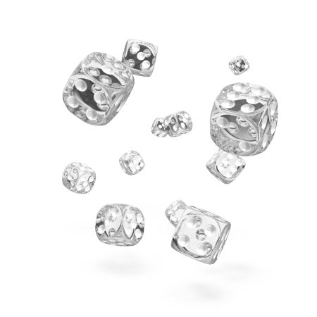 OAKIE DOAKIE DICE: D6 12MM TRANSLUCENT - CLEAR (36CT)