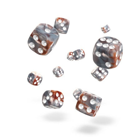 OAKIE DOAKIE DICE: D6 12MM GEMIDICE - SILVER-RUST (36CT)