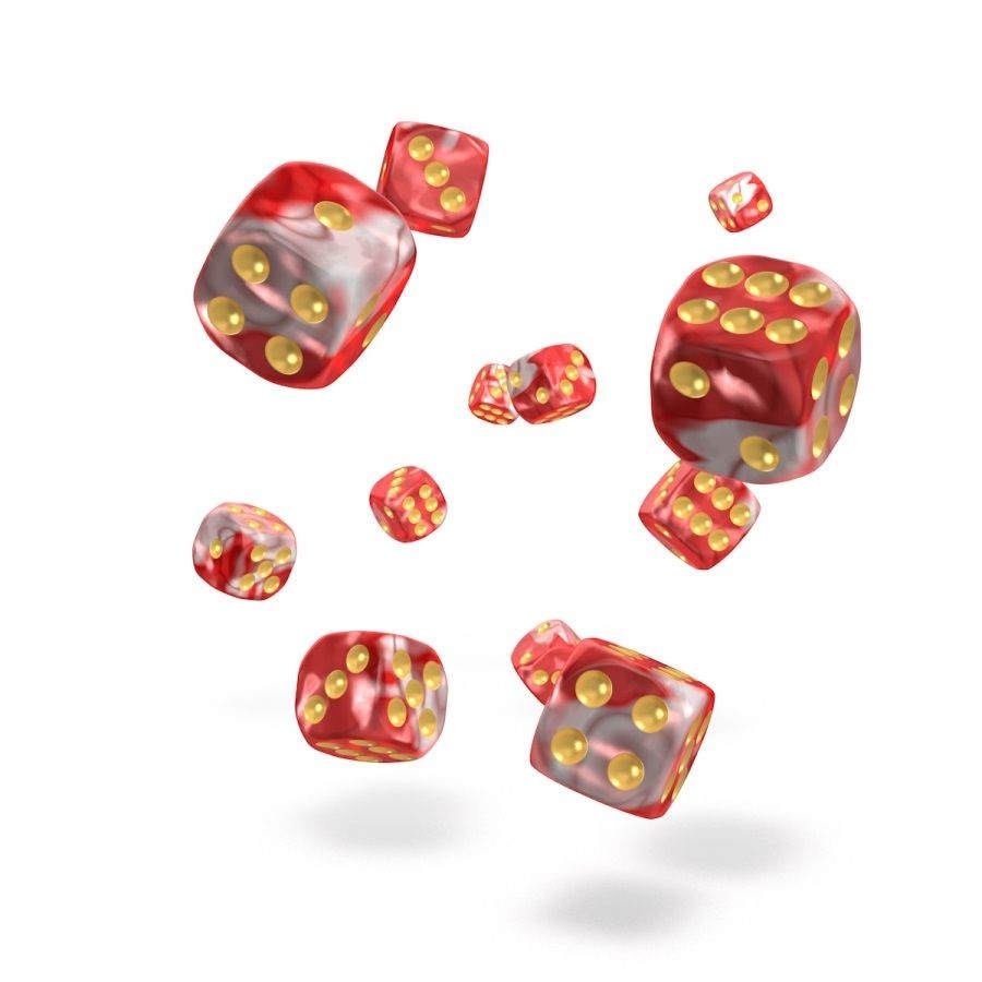 OAKIE DOAKIE DICE: D6 12MM GEMIDICE - RED SKY (36CT)