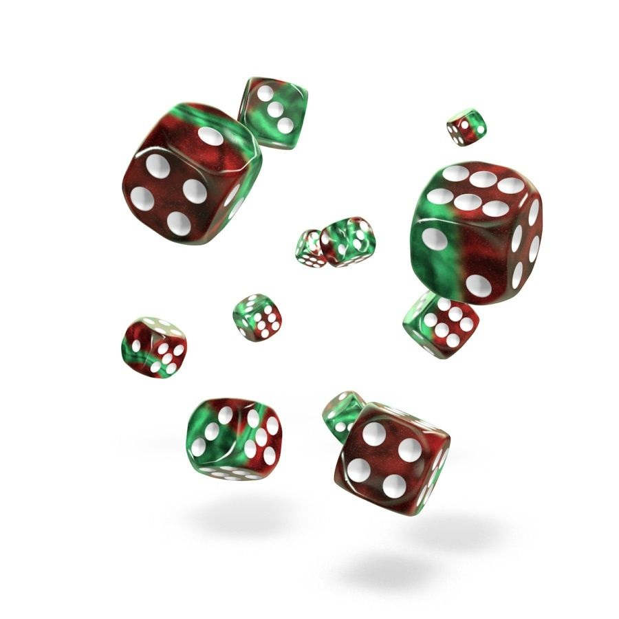 OAKIE DOAKIE DICE: D6 12MM GEMIDICE - BLOODY JUNGLE (36CT)