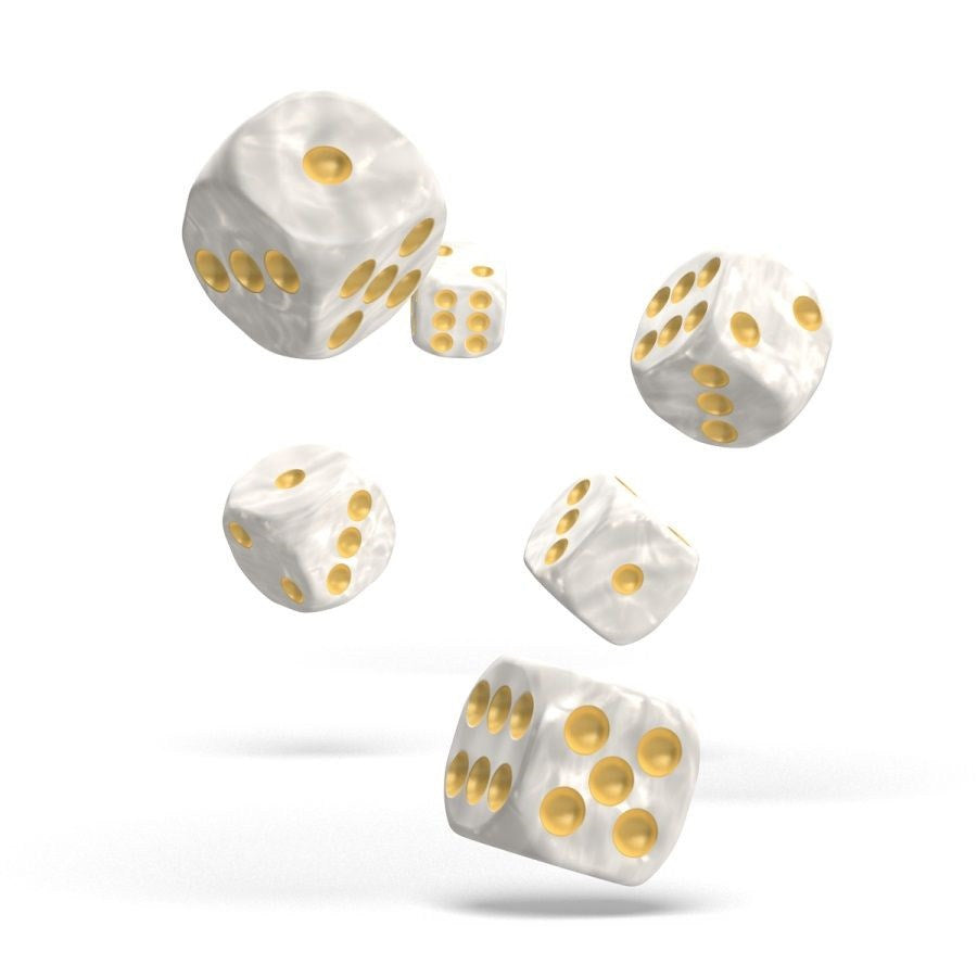 OAKIE DOAKIE DICE: D6 16MM MARBLE - WHITE (12CT)