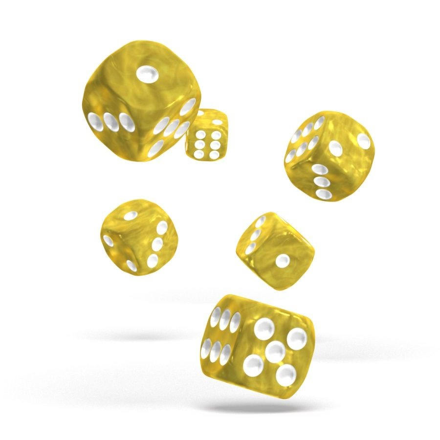 OAKIE DOAKIE DICE: D6 16MM MARBLE - YELLOW (12CT)