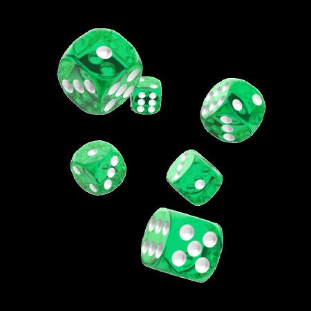 OAKIE DOAKIE DICE: D6 16MM TRANSLUCENT - GREEN (12CT)