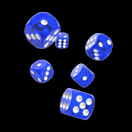 OAKIE DOAKIE DICE: D6 16MM TRANSLUCENT - BLUE (12CT)