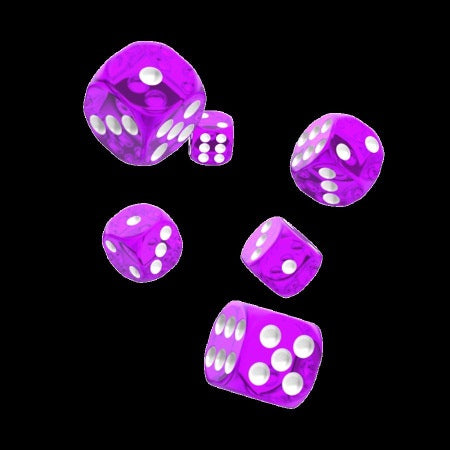 OAKIE DOAKIE DICE: D6 16MM TRANSLUCENT - PURPLE (12CT)