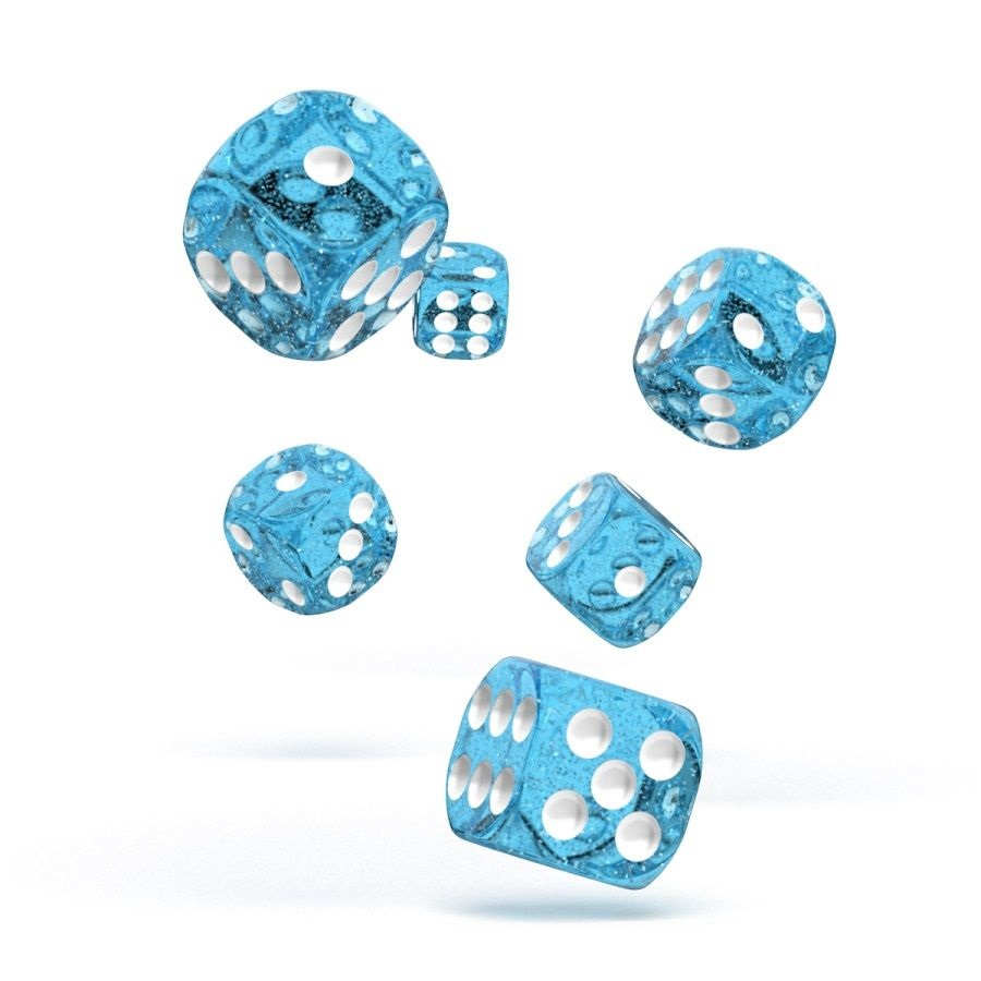 OAKIE DOAKIE DICE: D6 16MM SPECKLED - LIGHT BLUE (12CT)