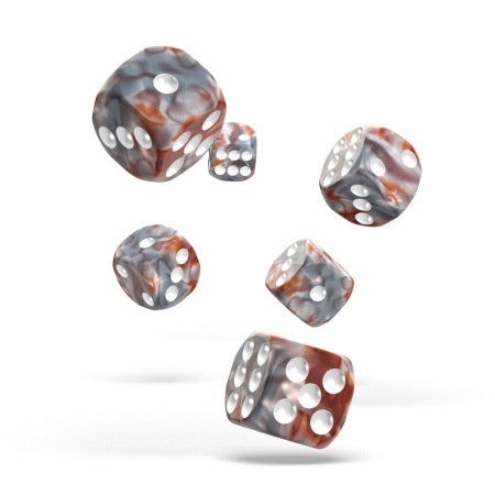 OAKIE DOAKIE DICE: D6 16MM GEMIDICE - SILVER-RUST (12CT)