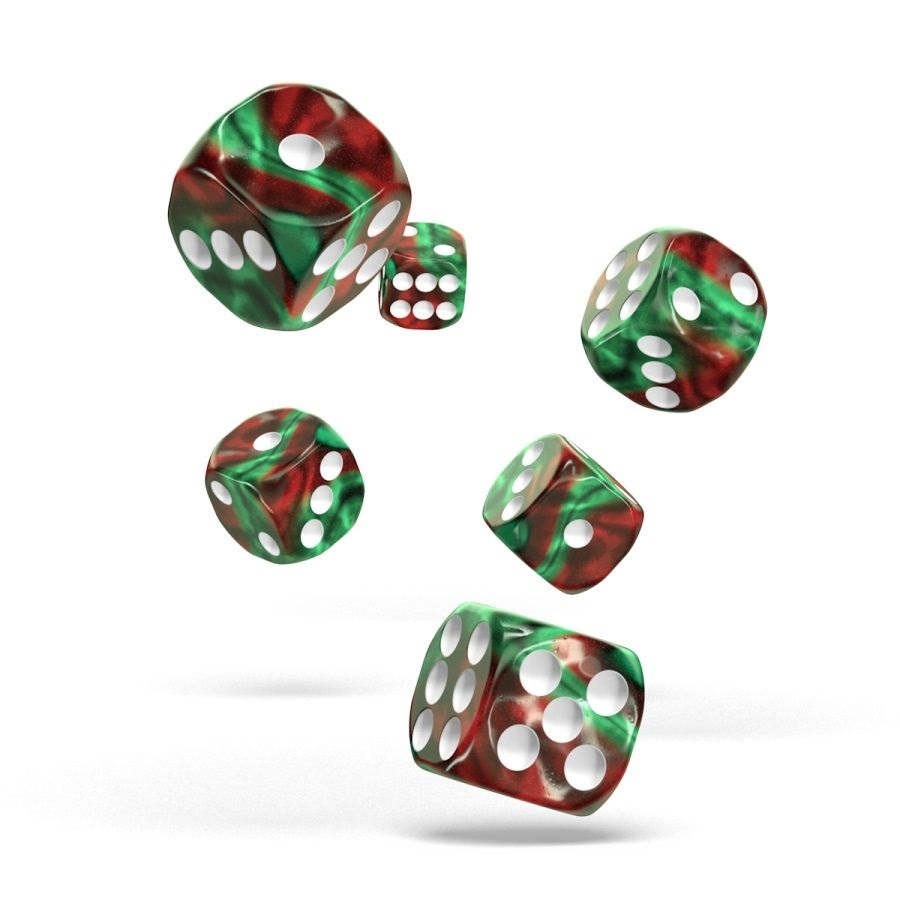 OAKIE DOAKIE DICE: D6 16MM GEMIDICE - BLOODY JUNGLE (12CT)