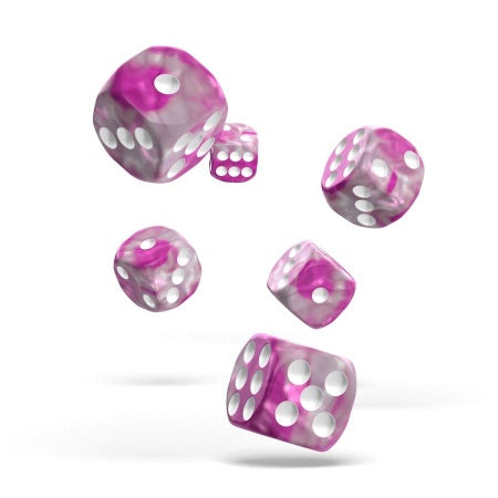 OAKIE DOAKIE DICE: D6 16MM GEMIDICE - MAGNOLIA (12CT)