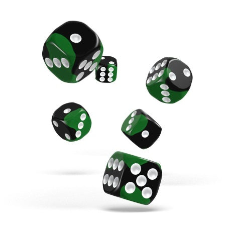 OAKIE DOAKIE DICE: D6 16MM GLOW IN THE DARK - BIOHAZARD (12CT)