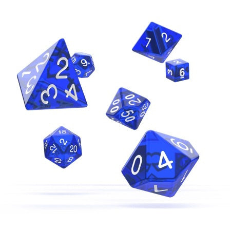 OAKIE DOAKIE DICE: POLYHEDRAL RPG SET TRANSLUCENT - BLUE (7CT)