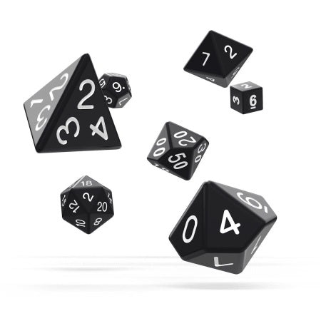 OAKIE DOAKIE DICE: POLYHEDRAL RPG SET SOLID - BLACK (7CT)