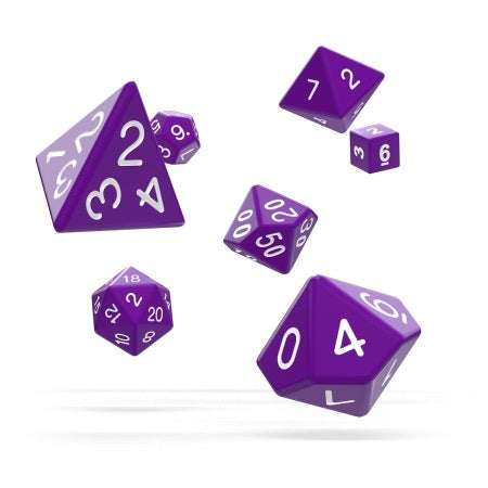 OAKIE DOAKIE DICE: POLYHEDRAL RPG SET SOLID - PURPLE (7CT)