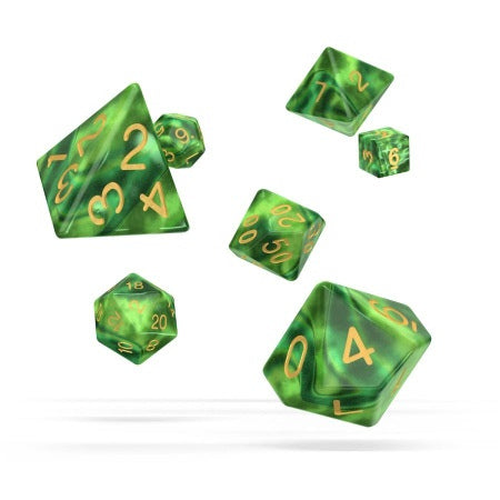 OAKIE DOAKIE DICE: POLYHEDRAL RPG SET GEMIDICE - JUNGLE (7CT)