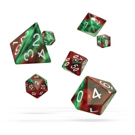 OAKIE DOAKIE DICE: POLYHEDRAL RPG SET GEMIDICE - BLOODY JUNGLE (7CT)