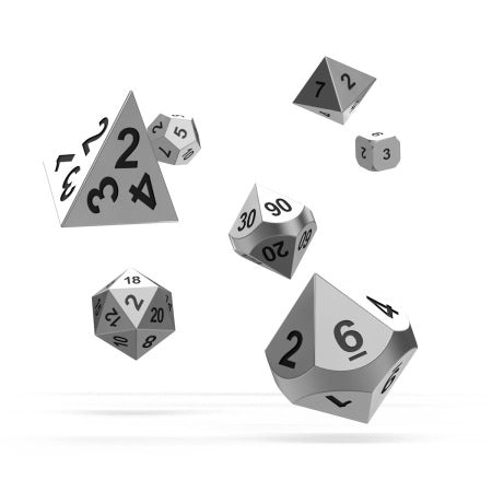 OAKIE DOAKIE DICE: POLYHEDRAL RPG SET METAL DICE - MERCURY (7CT)