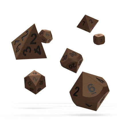 OAKIE DOAKIE DICE: POLYHEDRAL RPG SET METAL DICE - BRASSTIGE (7CT)